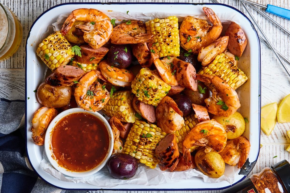 Cajun Grilled Shrimp Boil. 