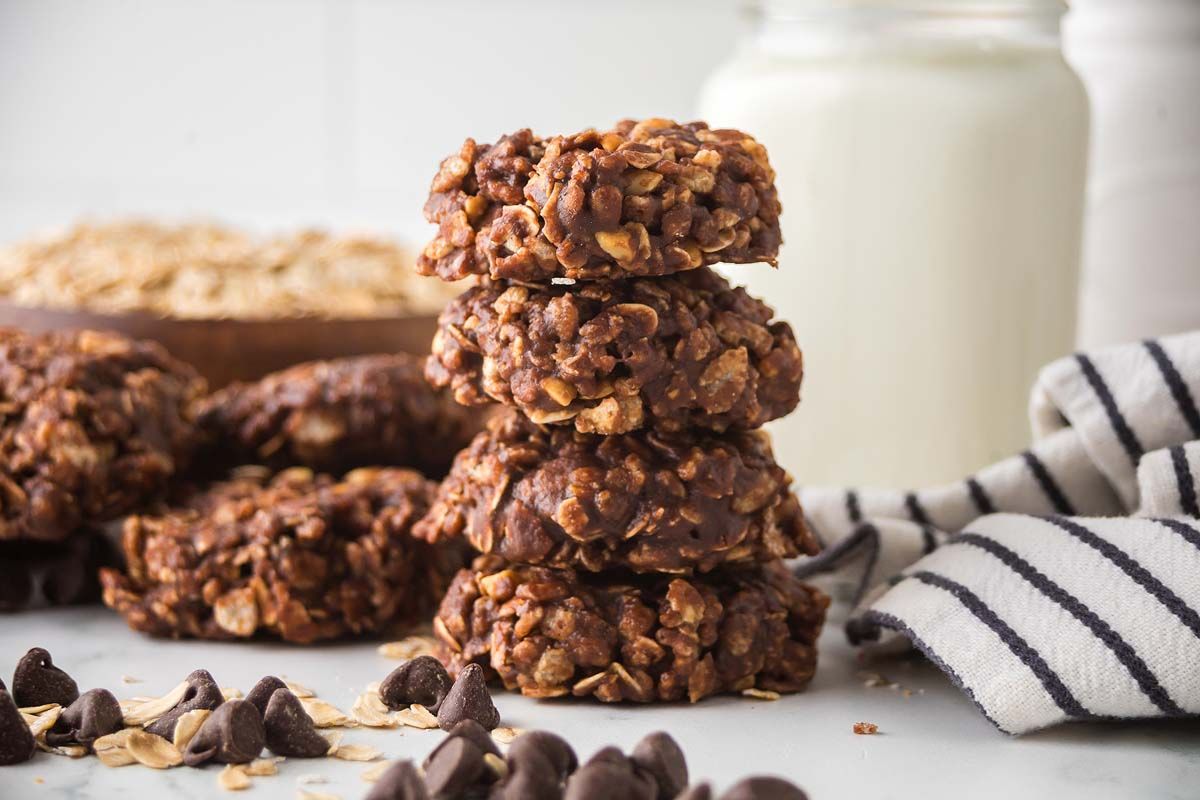 Chocolate Peanut Butter No Bake Cookies.