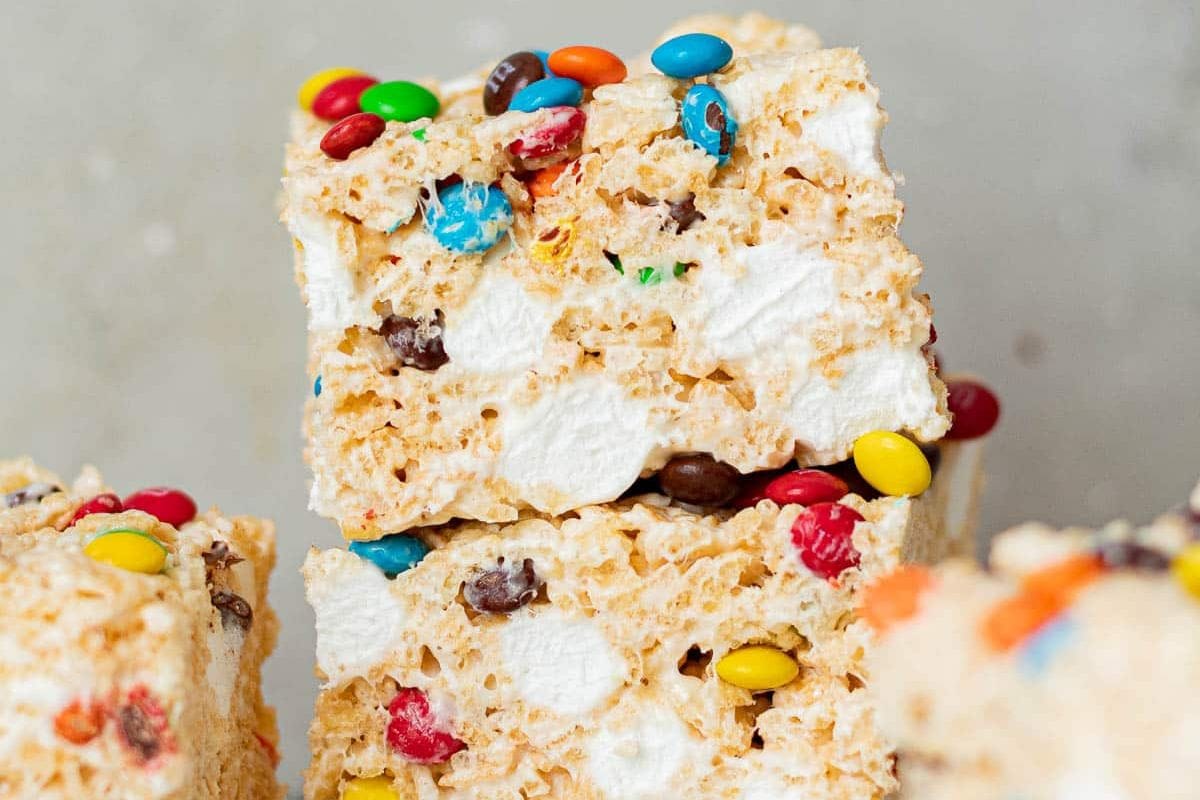 M&M Rice Krispie Treats Recipe. 