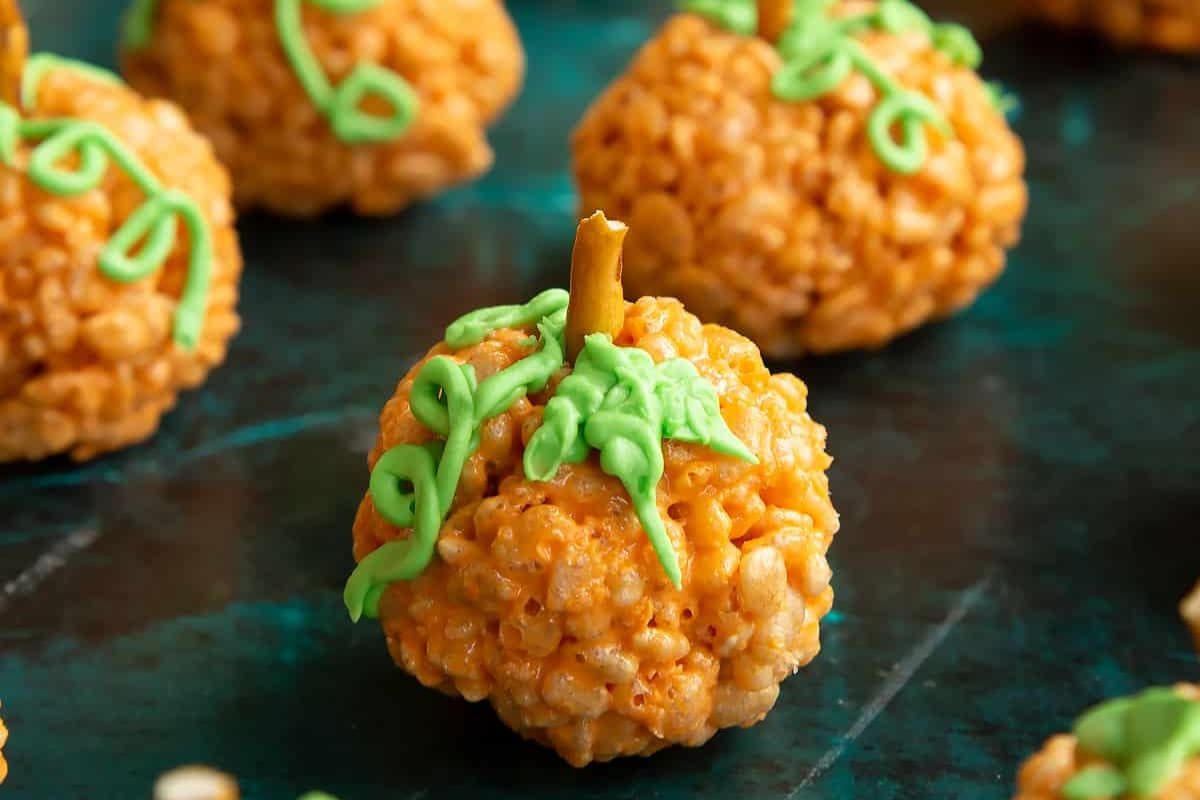 Rice Krispie Pumpkins. 