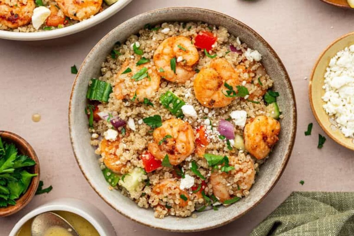 Shrimp Quinoa Salad. 
