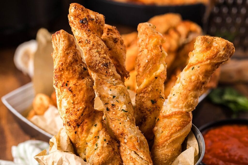 Puff Pastry Garlic Cheese Twists.