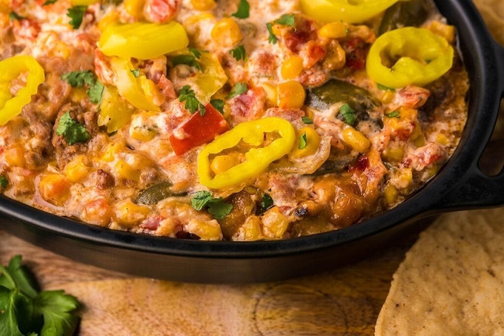 Loaded Slow Cooker Taco Dip.