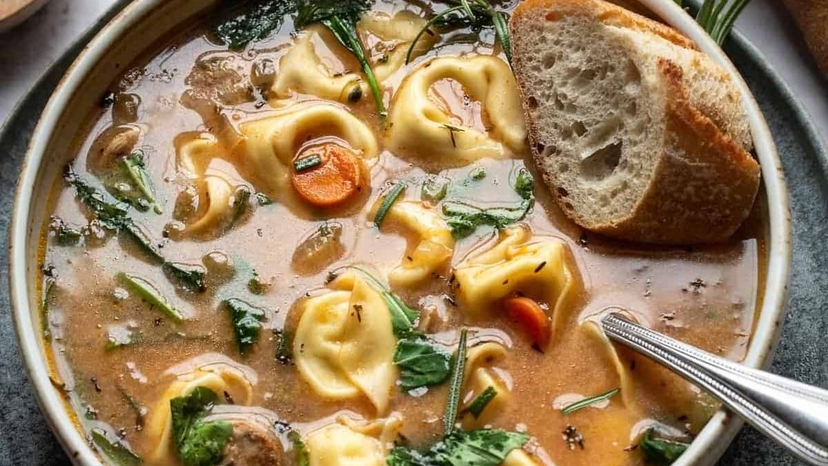 Tortellini Soup with Sausage.