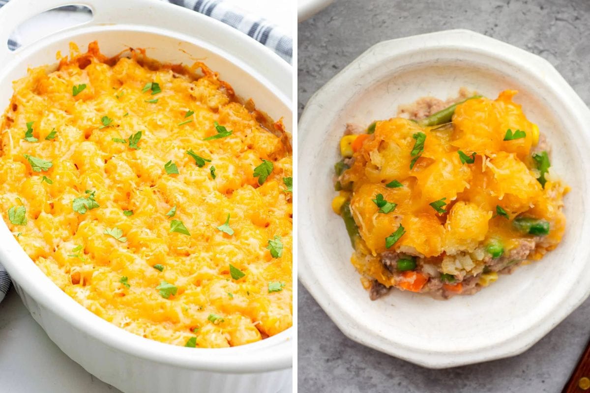 5-Ingredient Easy Ground Beef Tater Tot Casserole. 