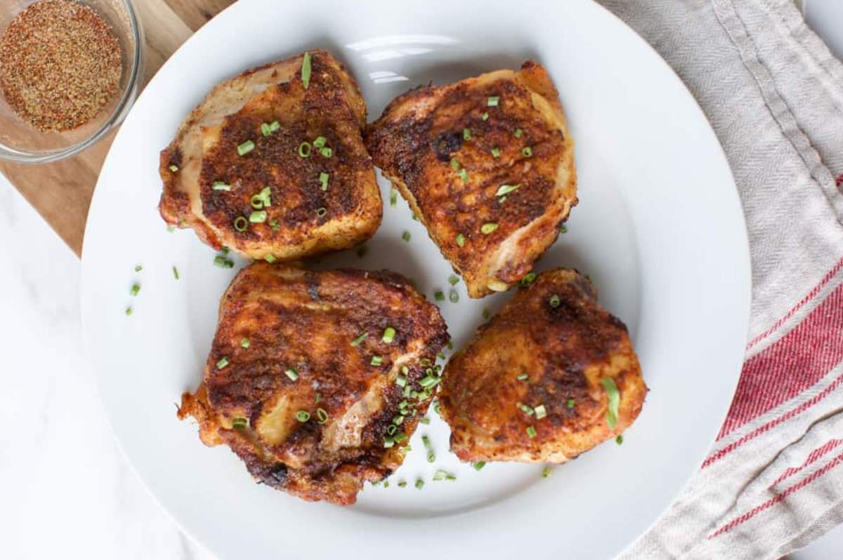 Air Fryer Chicken Thighs.