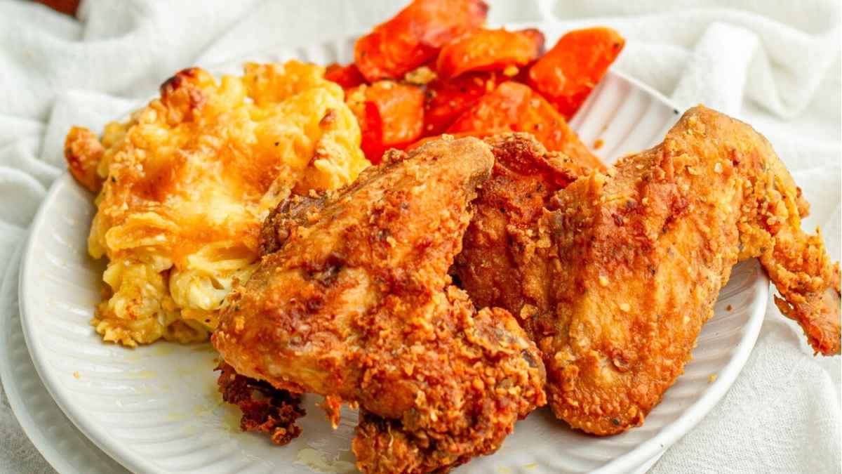 Crispy Crunchy Mustard Fried Chicken Wings. 