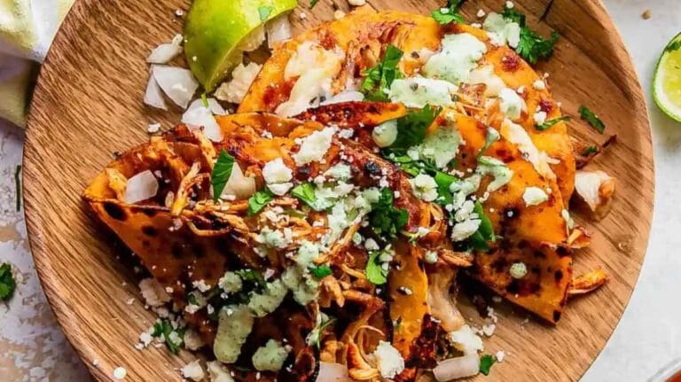Juicy Shredded Chicken Birria Tacos Recipe.