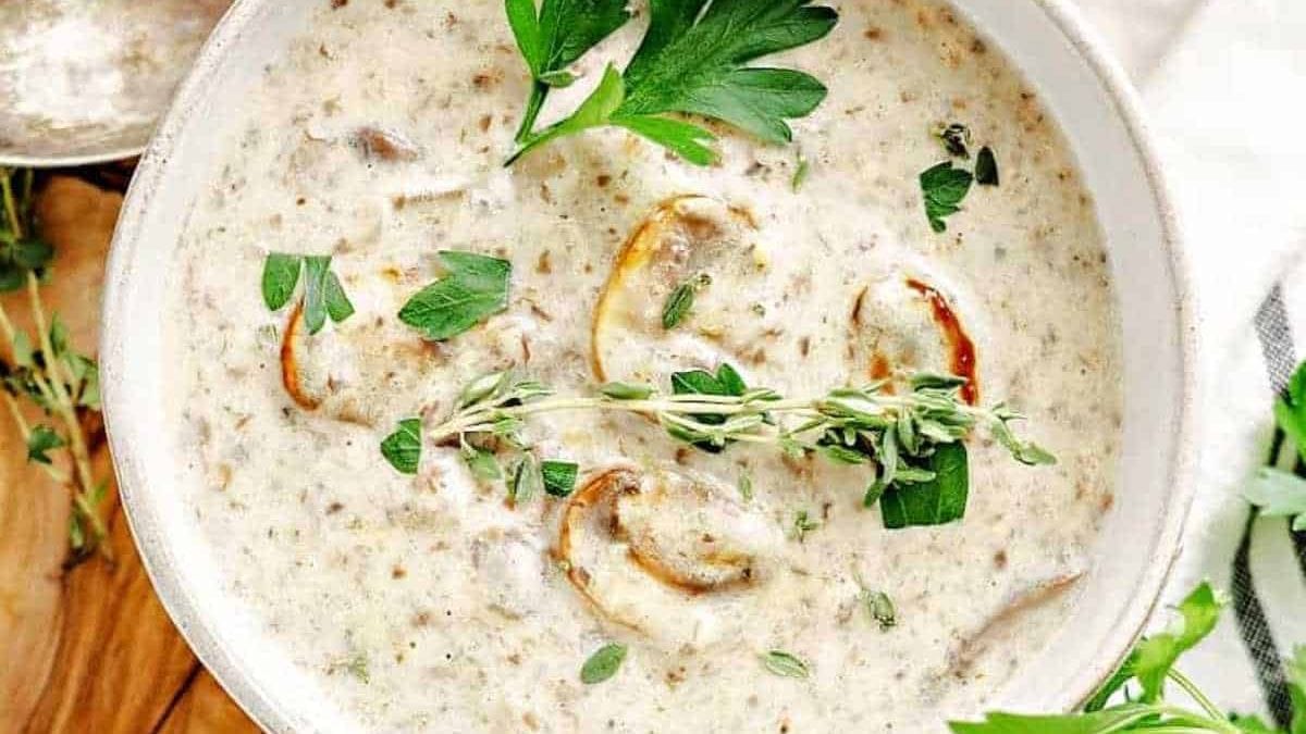 Keto Cream Of Mushroom Soup.