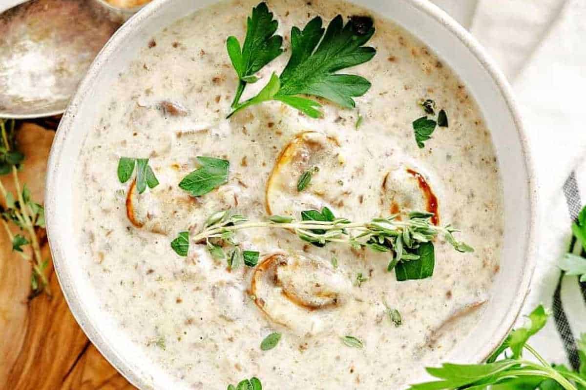 Keto Cream Of Mushroom Soup.