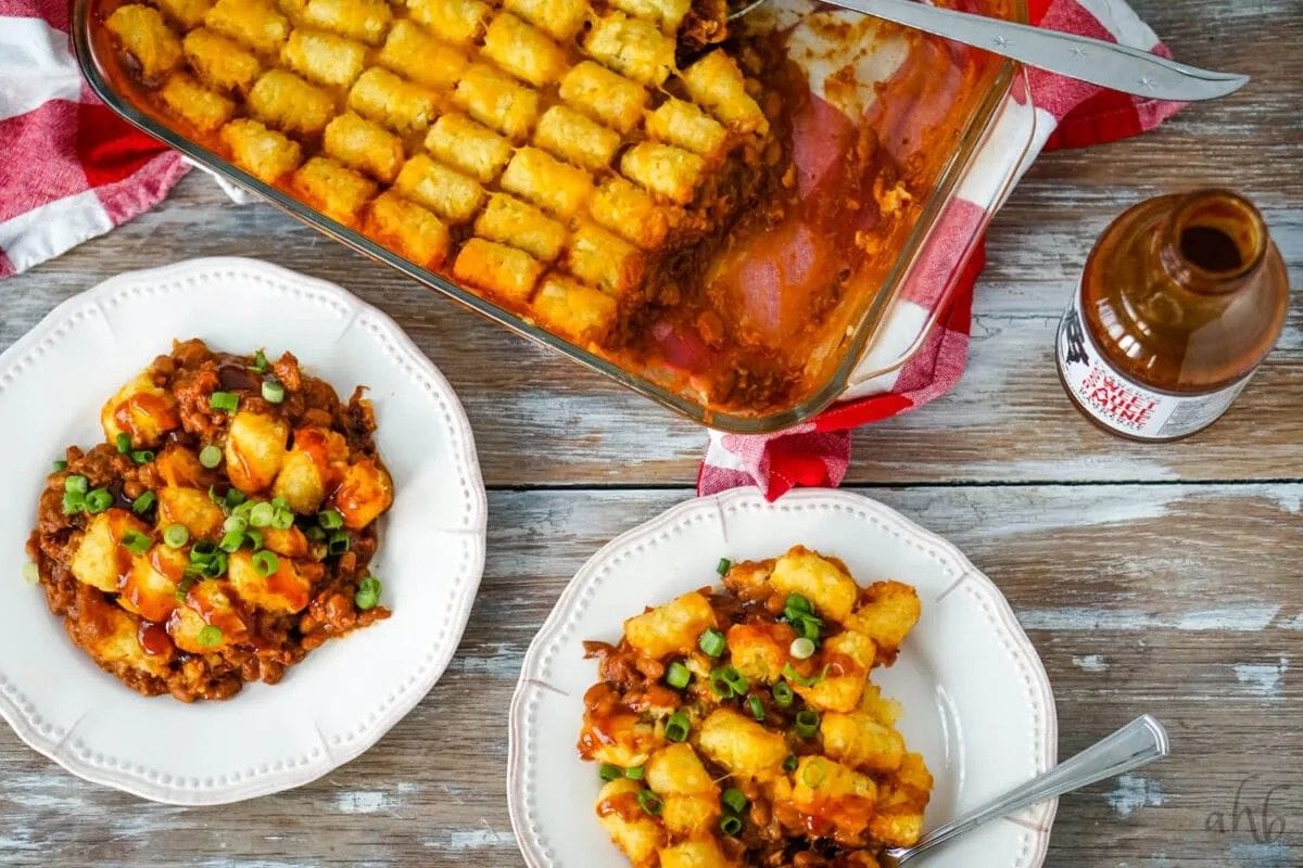 Pulled Pork Tater Tot Casserole.