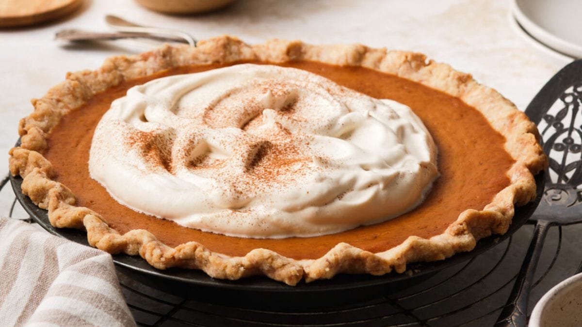 Pumpkin Pie with Salted Caramel Whipped Cream.
