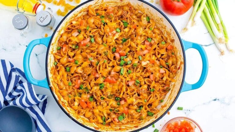 One Pot Taco Macaroni and Cheese.
