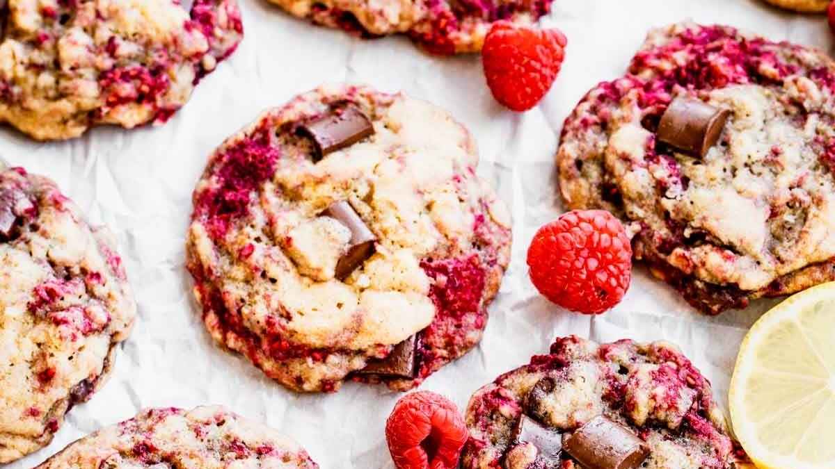 Raspberry Chocolate Chunk Cookies.