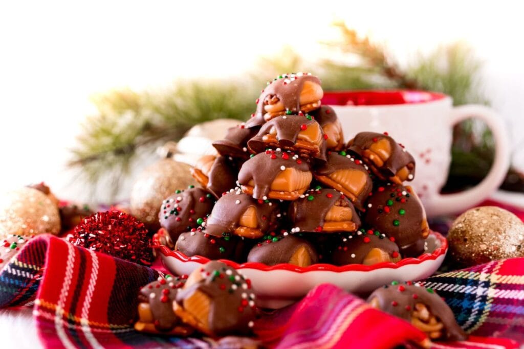 Caramel Pretzel Turtles. 