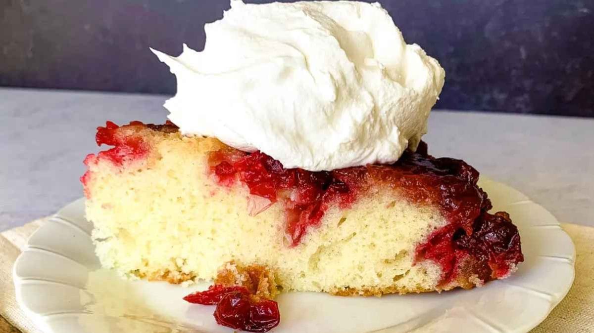 Cast Iron Cranberry Brown Sugar Cake. 
