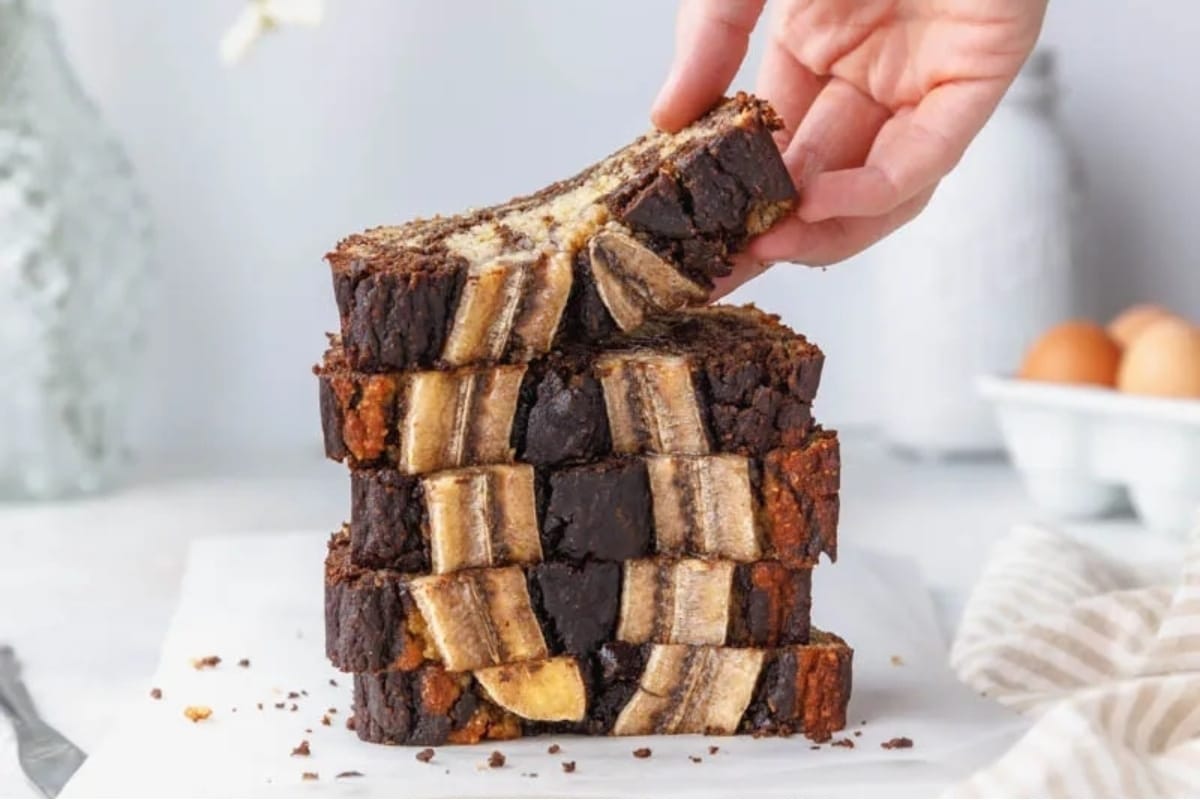 Chocolate Banana Marble Bread. Photo credit: Sweet Fix Baker.