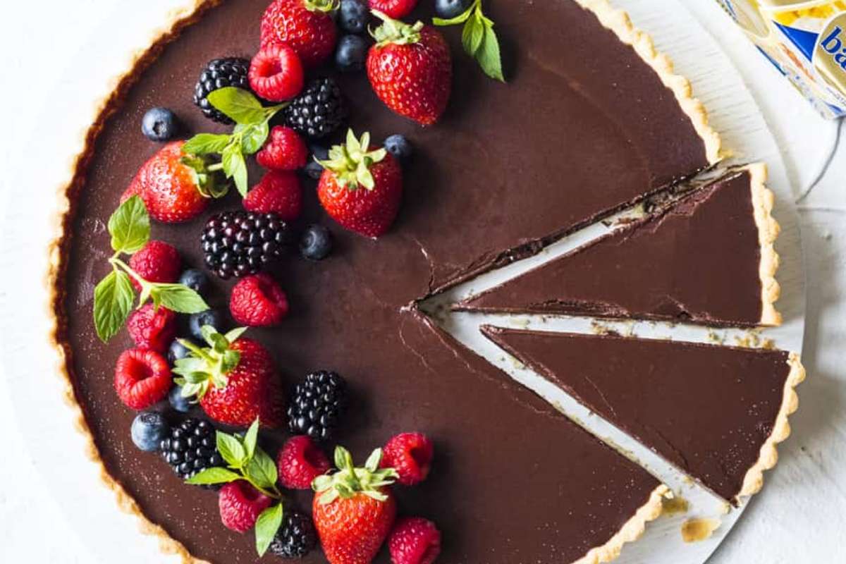Easy Chocolate Ganache Tart.