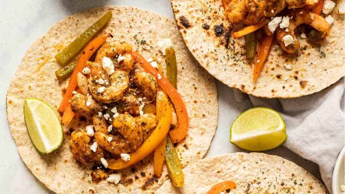 Easy Sheet Pan Shrimp Fajitas.
