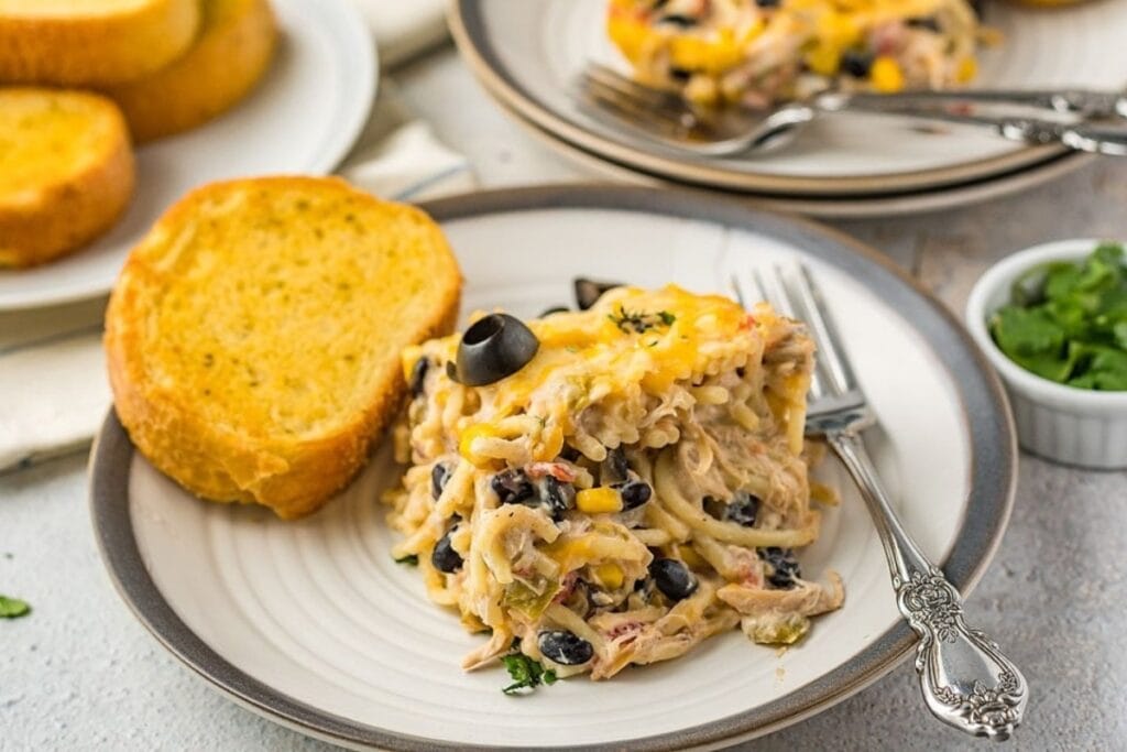 Fiesta Chicken Pasta Casserole.