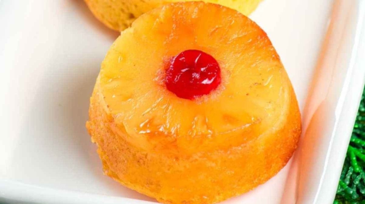 Mini Pineapple Upside Down Rum Cakes.