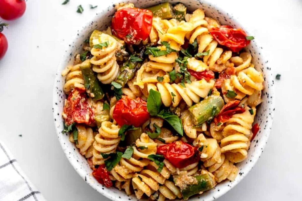 One Pan Feta Pasta with Cherry Tomatoes.