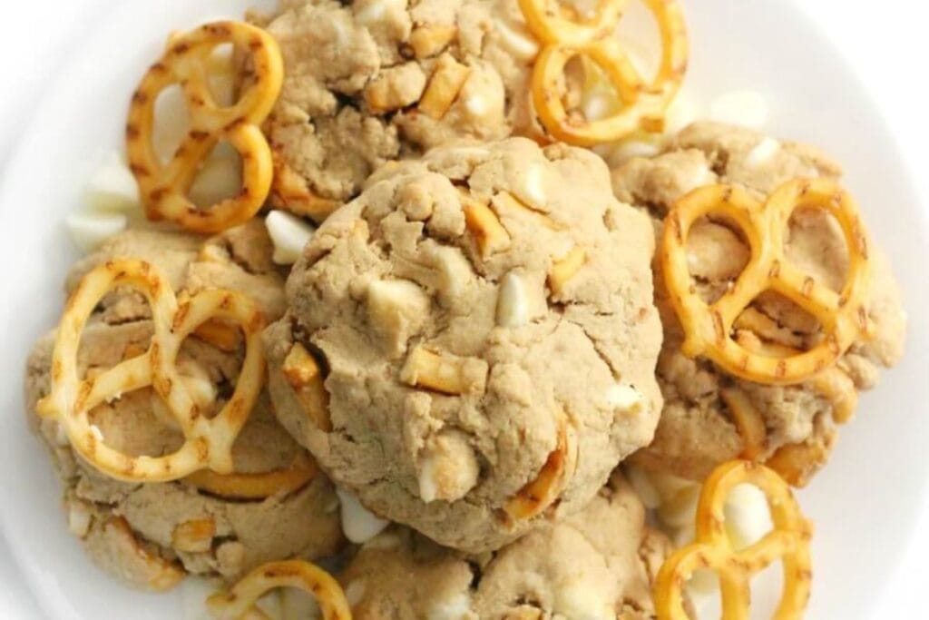 White Chocolate Chip Pretzel Cookies.