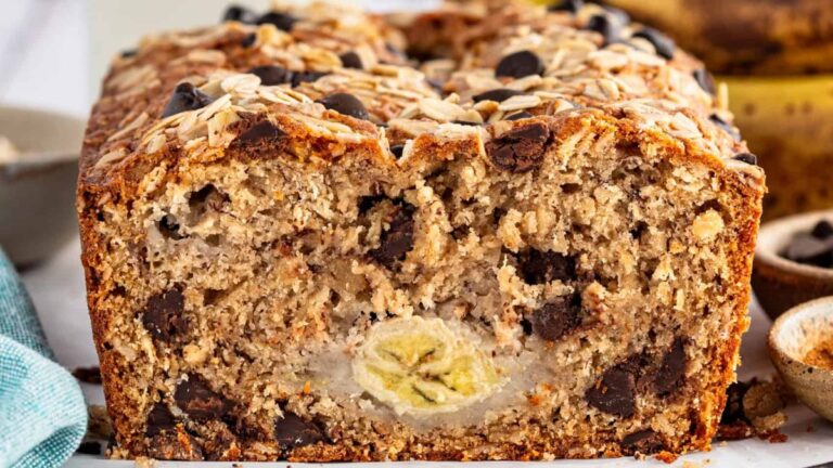 Chocolate Chip Oatmeal Banana Bread. Photo Credit: Seasonal Cravings