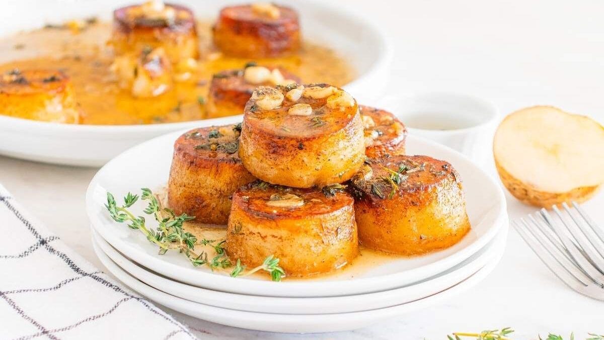 Garlic Butter Fondant Potatoes.